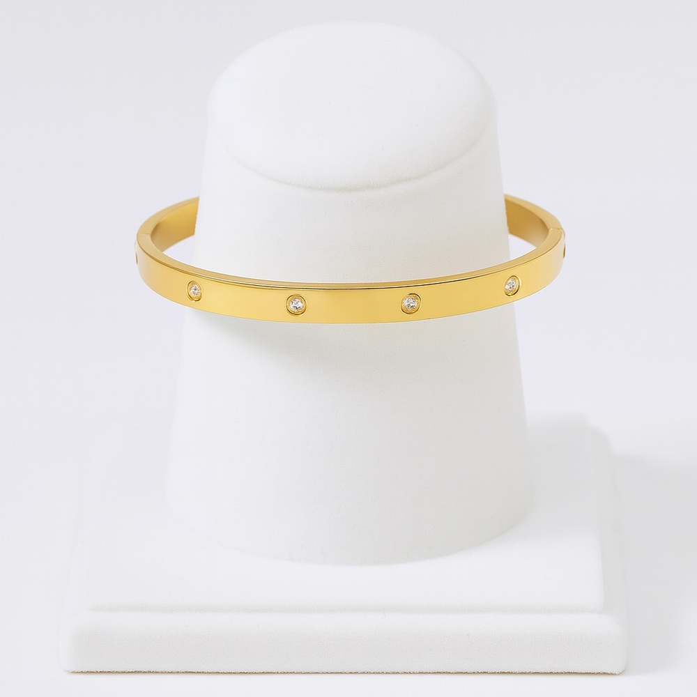 Timeless Sparkle Gold Bangle - Picture 2 of 4